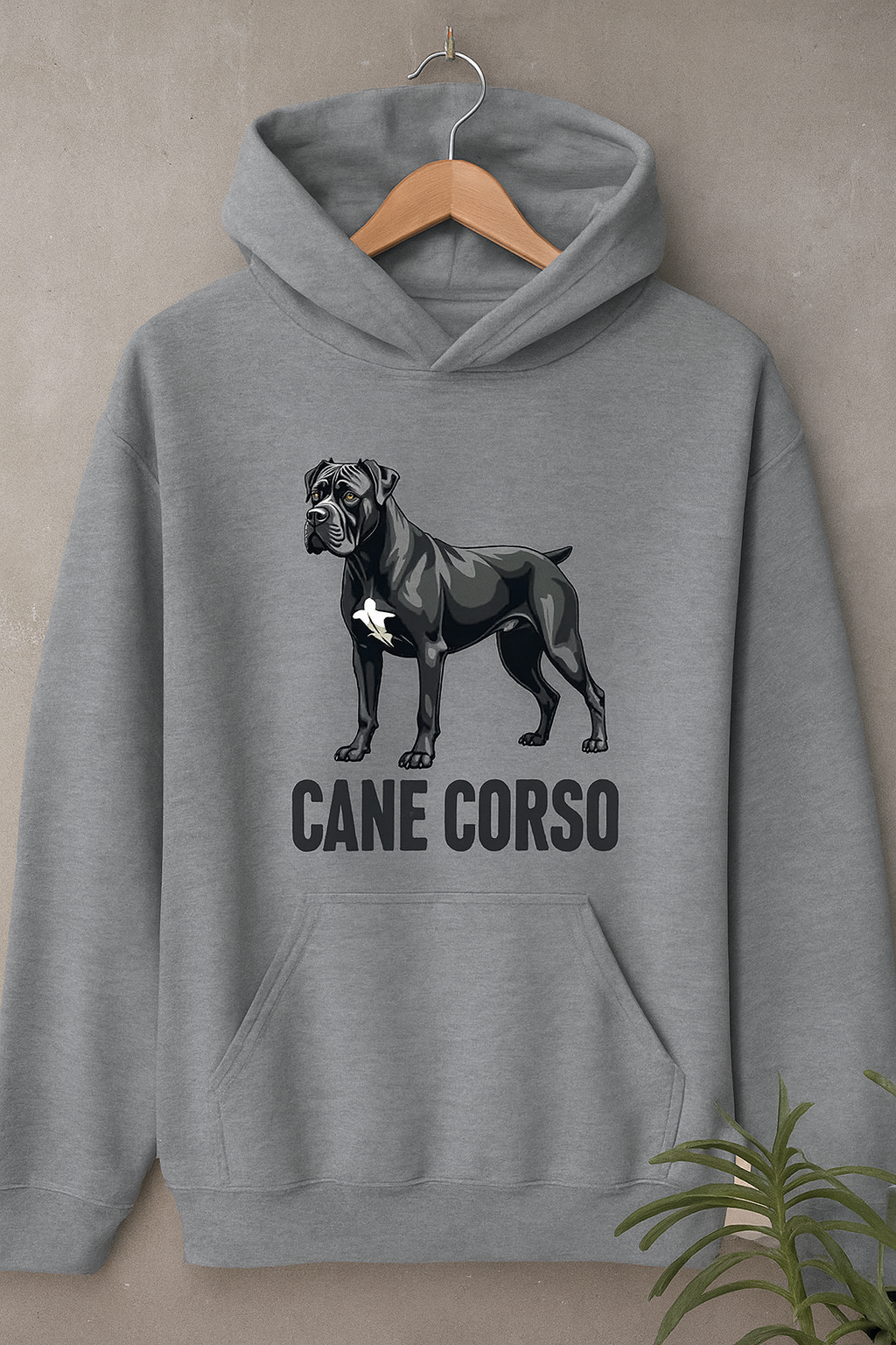 Men's Casual Cane Corso Dog Illustration Hoodie